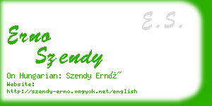 erno szendy business card